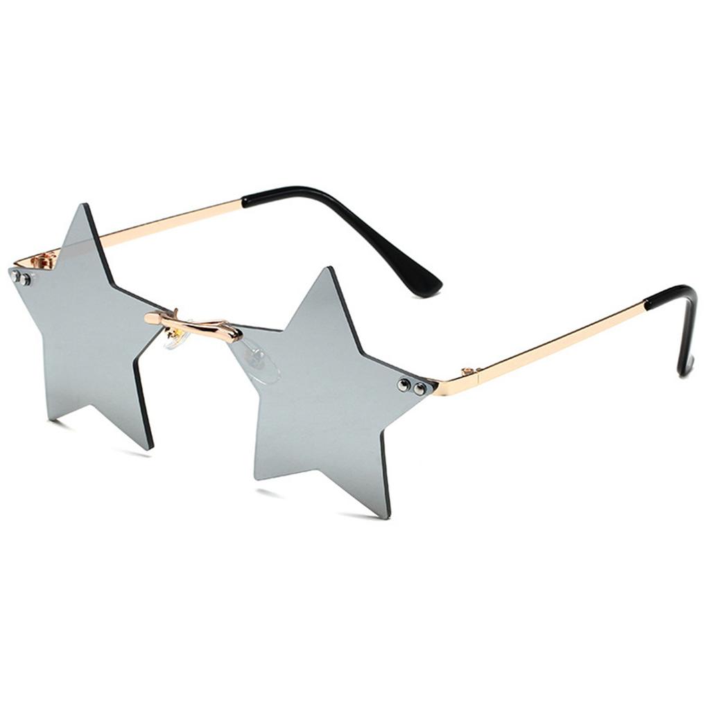 Men And Women Fashionable Solid Color Star Shaped Sunglasses, Dance Party, Holiday Decorative Glasses