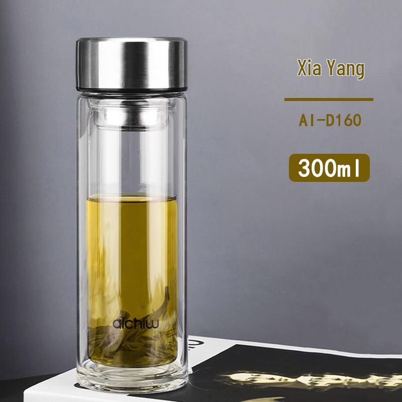 Aichiw Double-Wall Glass Tea Infuser Tumbler