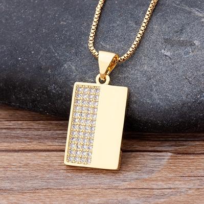 Nidin Luxury Fashion Cubic Zirconia Heart Pendant Women Gold Plated High Quality Chain Necklace Sparking Jewelry Party Gift