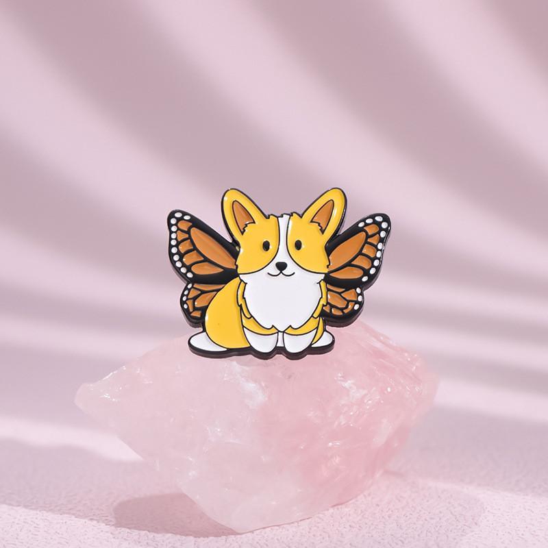 Playful Dog Cute Brooch From Cartoon Animal Butterfly Series Stylish And Unique Accessory For Every Outfit