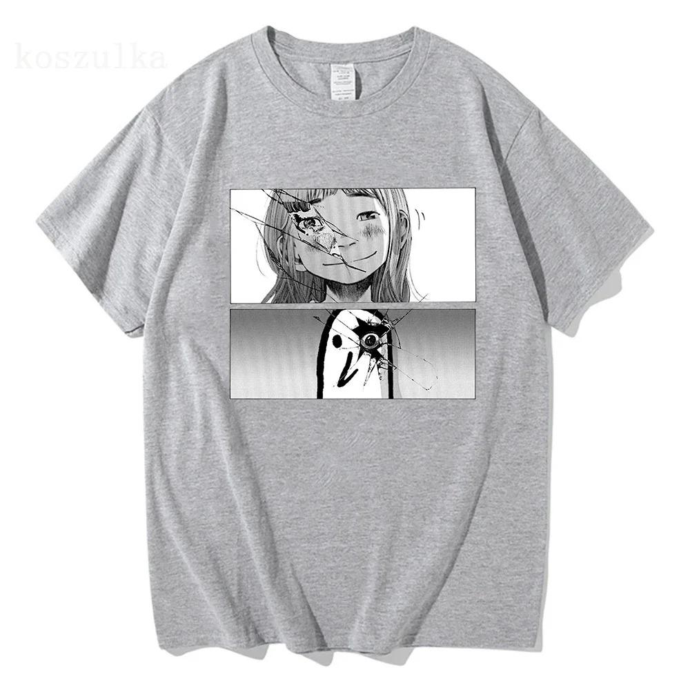 Oyasumi Punpun (Goodnight Punpun) Bird Silhouette & Eye Motif Vintage Washed Oversized Black T-Shirt | Inio Asano Seinen Manga Existential Dread
