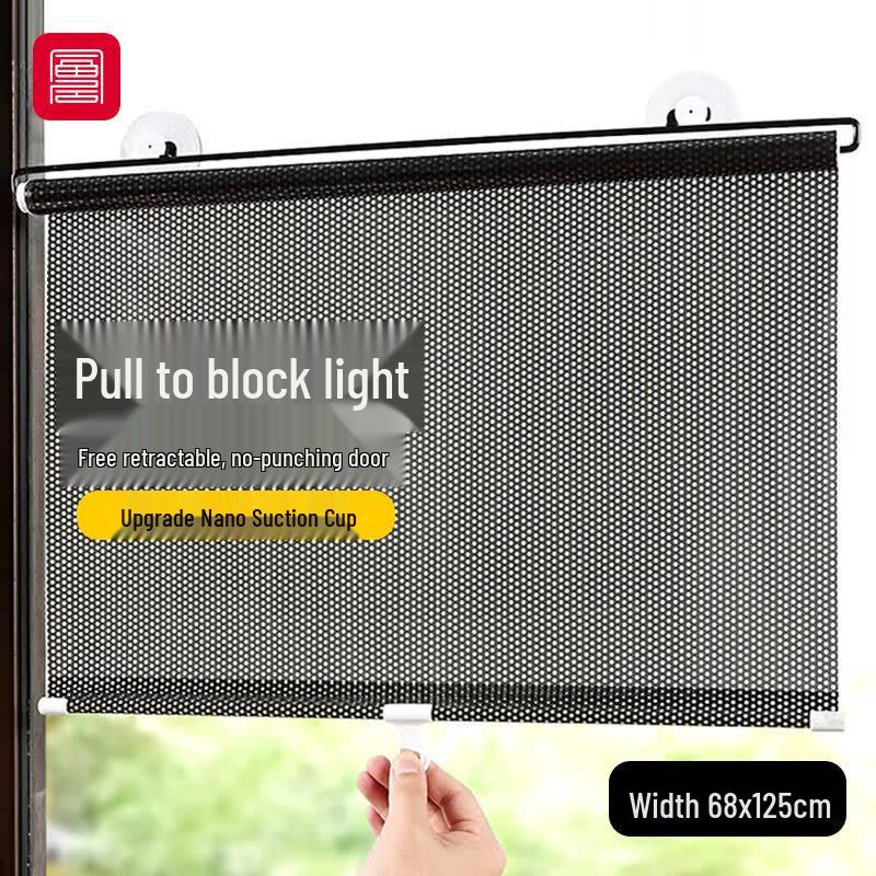Fuju No-Drill Retractable Suction Cup Roller Blind