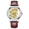 Chinese Style Fashion Diamond-encrusted Waterproof Gold Dragon Pattern Men's Watch Men's Watch Belt Watch Quartz Watch