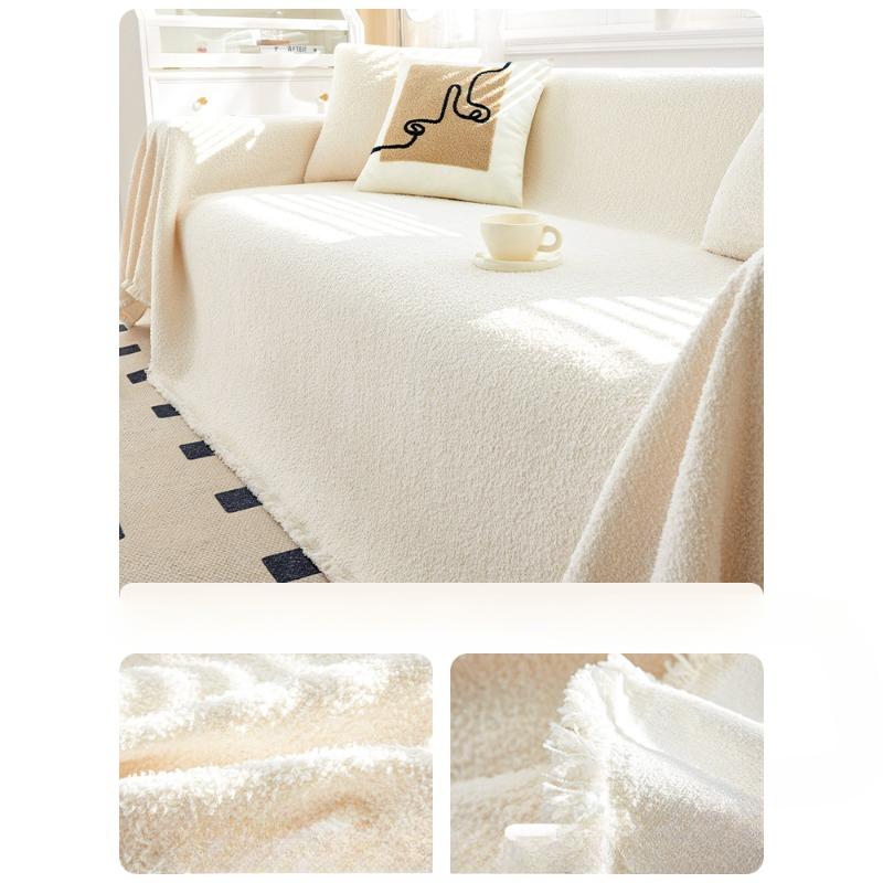 Cream Style Plush Sofa Cover Towel Autumn and Winter Non-Slip Sofa Cover All-Inclusive High-Grade Anti-Scratching Cushion Blanket
