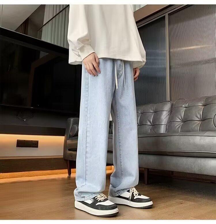 American High Street New Spring and Summer Loose Straight Jeans Men's Casual Long Pants