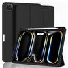 Tablet Case for iPad Pro 11 Inch Case M5 2025/ M4 2024 Trifold Stand Smart Cover with Pencil Holder and Soft TPU Back Protection