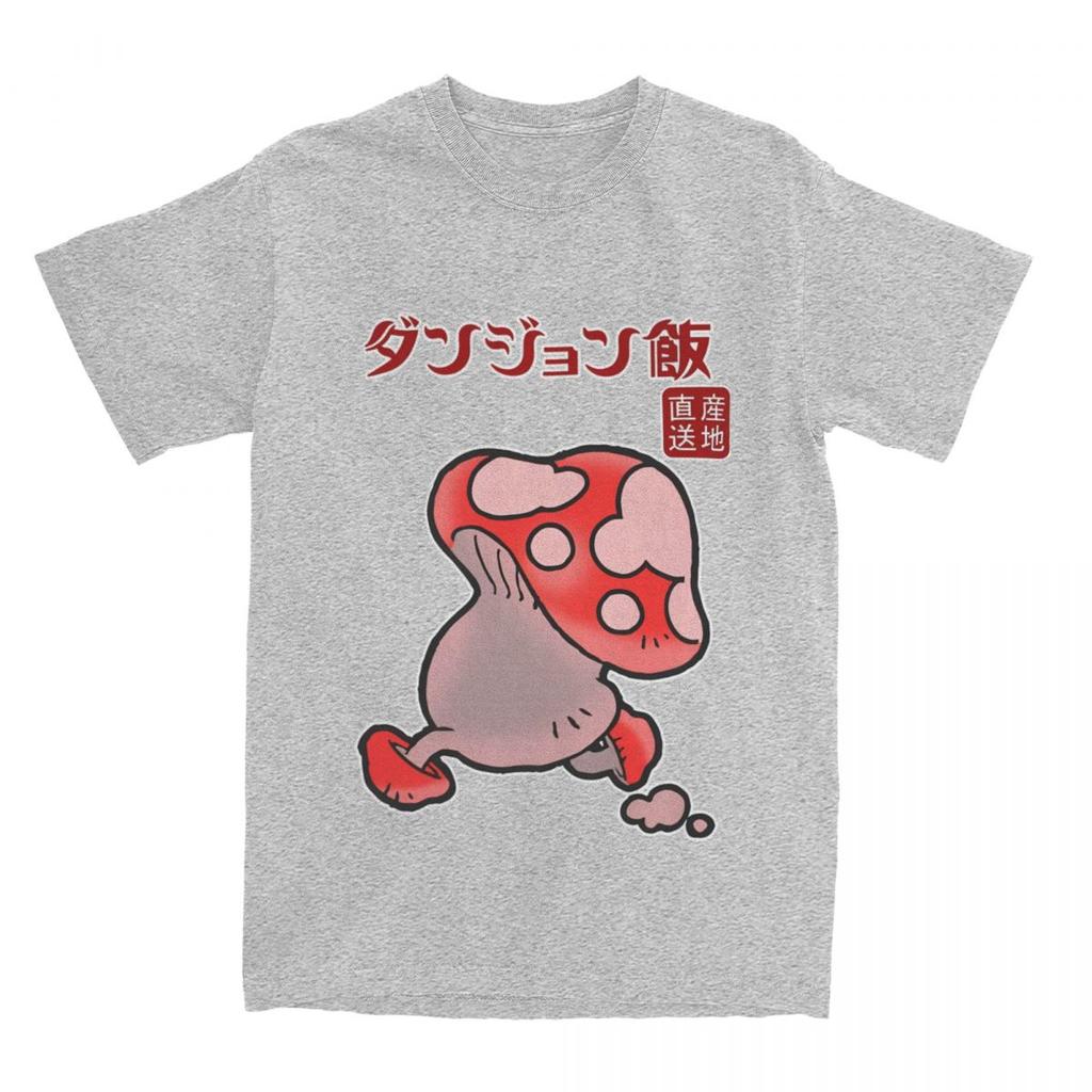 Dungeon Meshi Anime Mushroom T Shirt Men Delicious In Dungeon Humorous Cotton T Shirts Summer O Neck Tee Shirt Oversized Tops