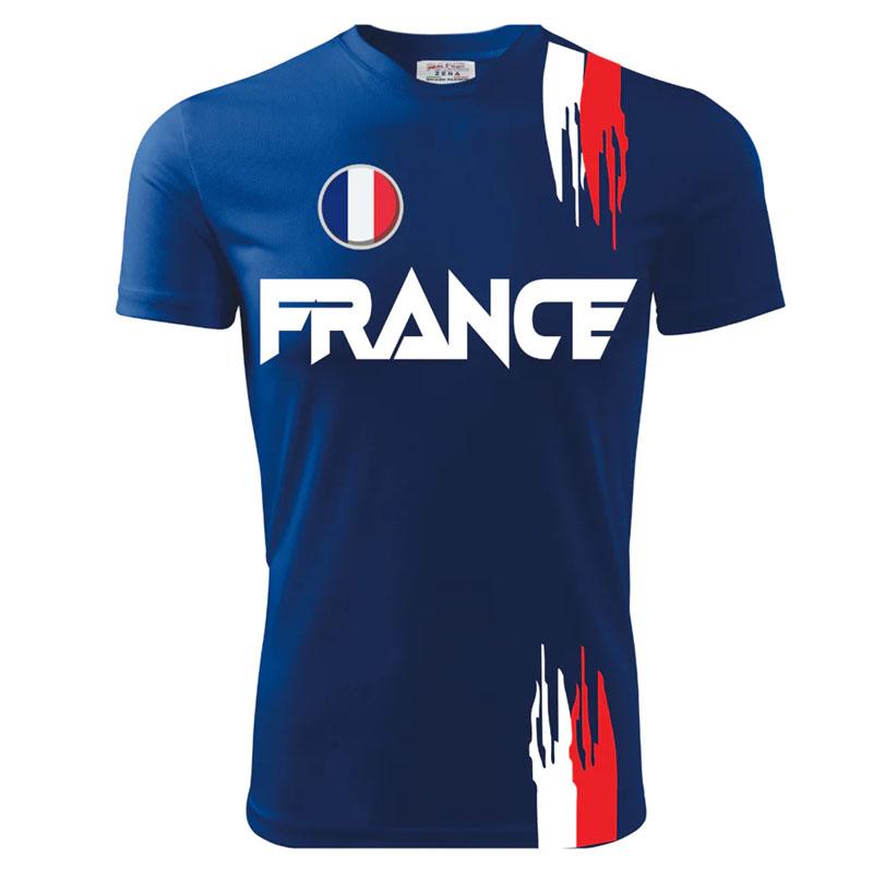 

France Retro Flag Print T-shirt Street Casual Harajuku Men s Clothing Oversized T Shirts Football Cock Harajuku Pattern Tee Top S
