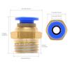 PC6-02 Brass Pneumatic Push To Quick Connect Fitting For 6 Mm OD PE / PA / PU Tube with BSPT 1/4 Inch Male Thread, Straight Push In Connect Fitting