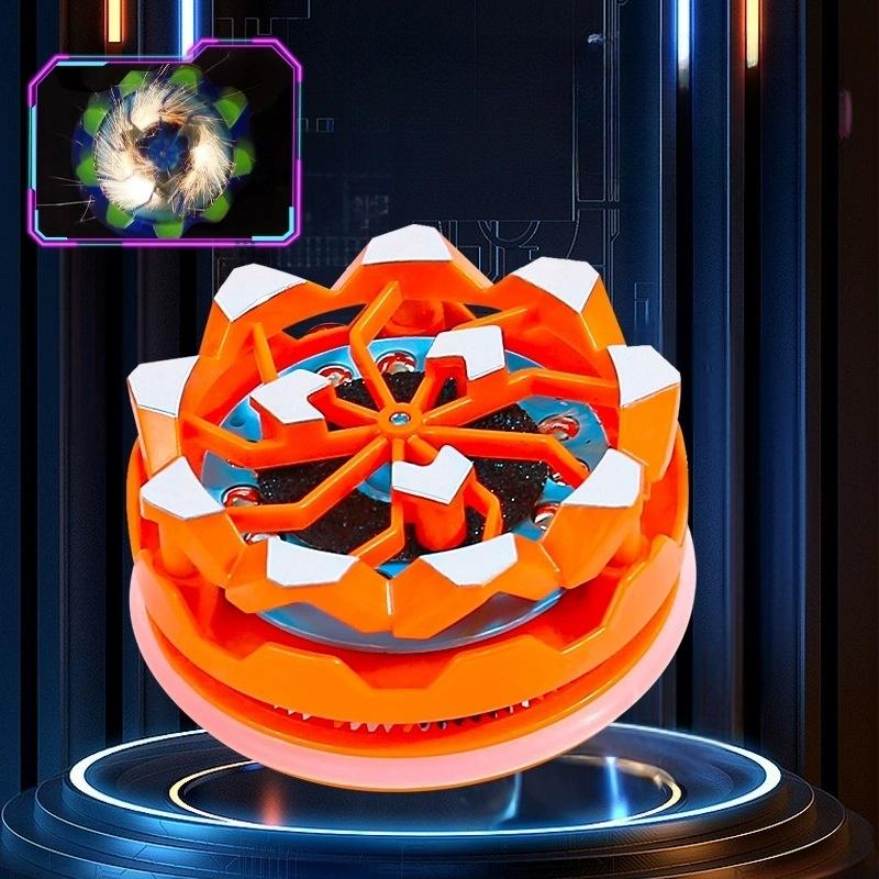 1 Stück Kreativität Stressabbau Reibungsbeschleunigung Kollision Aufleuchten Funken Drehend Teenager Handkreisel Kindergeschenk