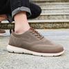 Fashion Retro Style Men's Casual Shoes Lightweight Knitted Walking Shoes Breathable Mesh Outdoor Traveling Flat Shoes