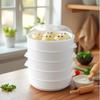 Large Capacity Multi-Layer Steaming Tray with Lid for Baozi and Buns