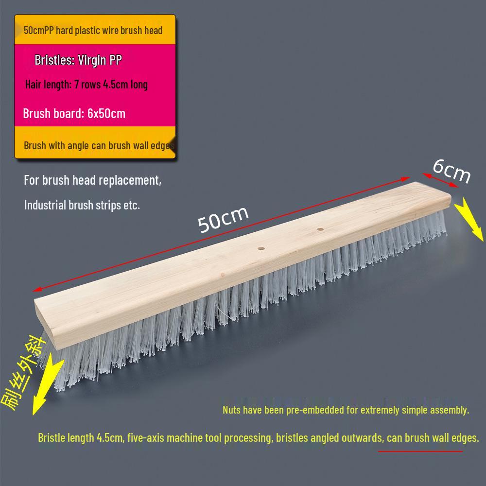Long-Handled Stiff-Bristled PP Floor Scrubbing Brush for Kitchen, Bathroom, Outdoor, and Cement