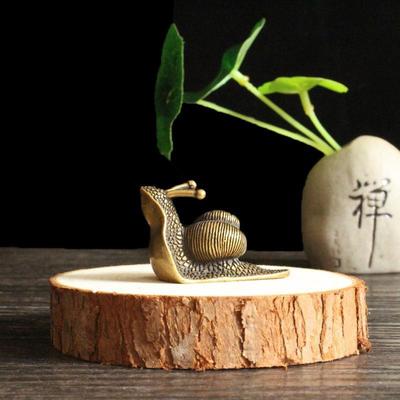 Vintage Pure Copper Pet Tea Snail Ornament, Mini Snail Figurine, Tea Pet Tea Ceremony Collection Decoration, Desktop Plaything