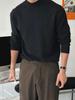 Herrenschwarzer Rollkragenpullover im Hongkong-Stil, Slim Fit, einfarbig, warme Strickware für Herbst/Winter