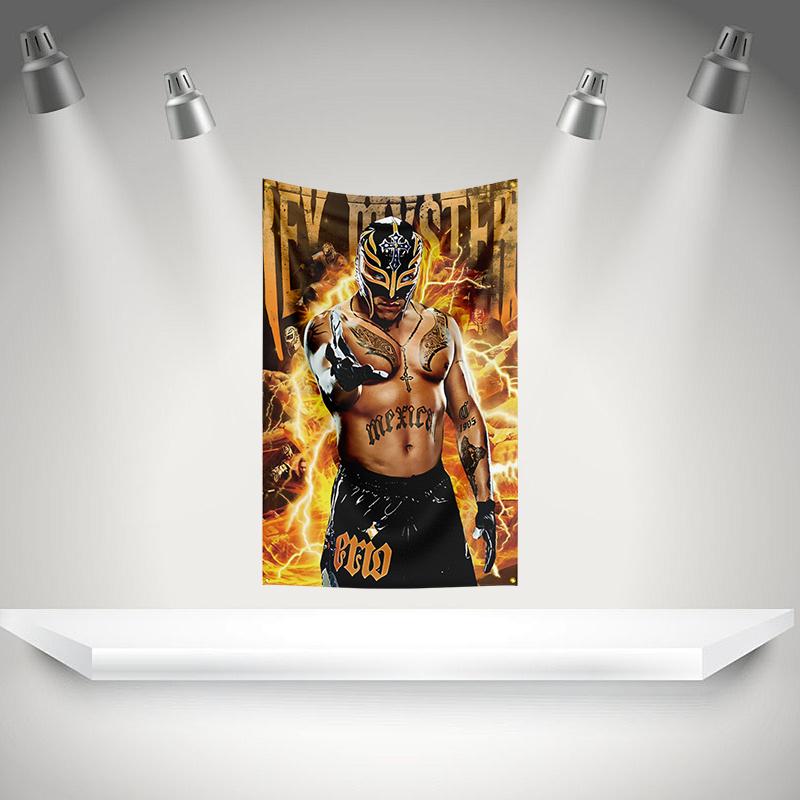 Rrey Mysterios Flag Boxer Banner 3x5ft With Brass Grommets Hd Printing Tapestry Exhibition Boxer Sports Fans Garage Decor