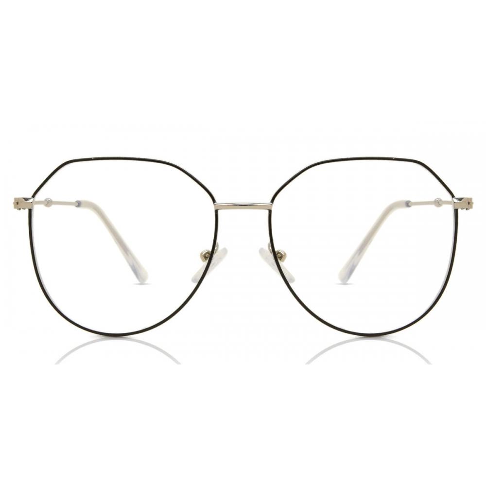 Full Rim Oval Silver Black Smartbuy Collection Denny X9815 4 C5 Fashion Unisex Eyeglasses