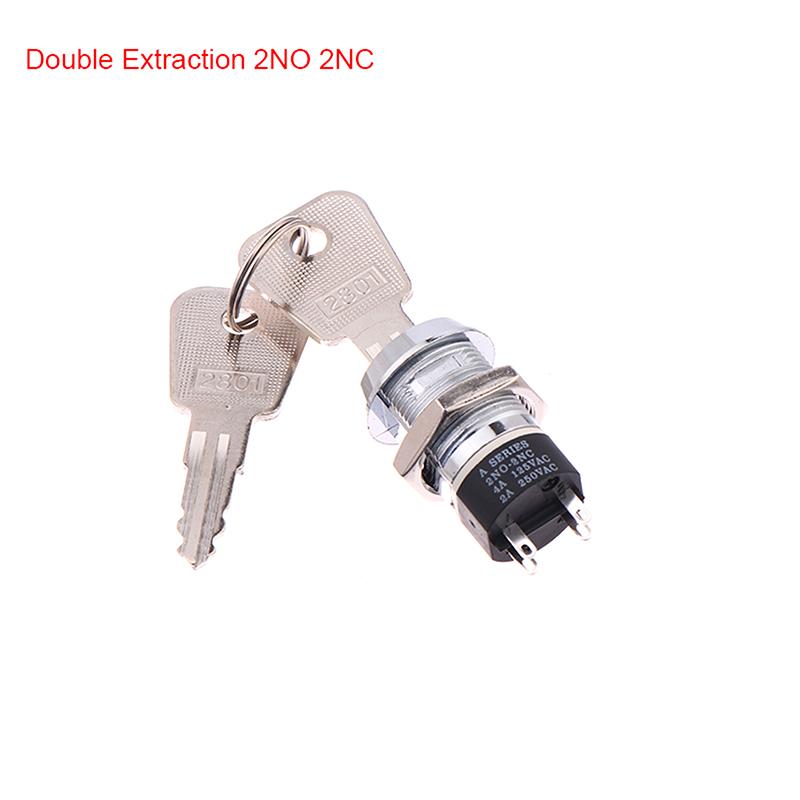 19Mm Power Lock 2801 Elevator Lock Key Switch Electronic Lock Base Station Lock Single Pull Double Pull Switch With 2 Keys