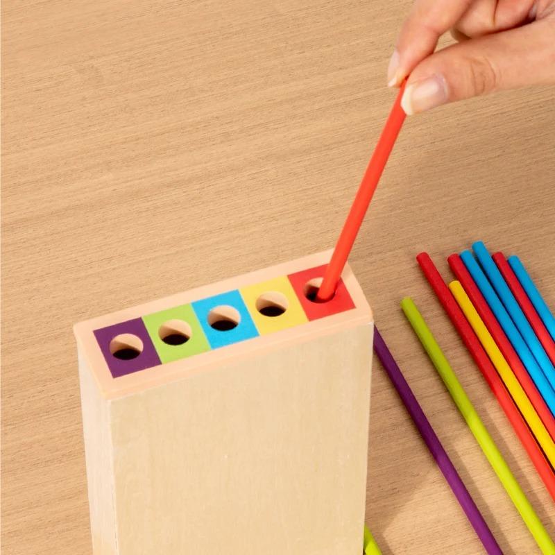 New 3in1 Wooden Stick and Tower Game Arithmetic Early Education Montessori Toys Thinking Training Parent-child Interactive Toy