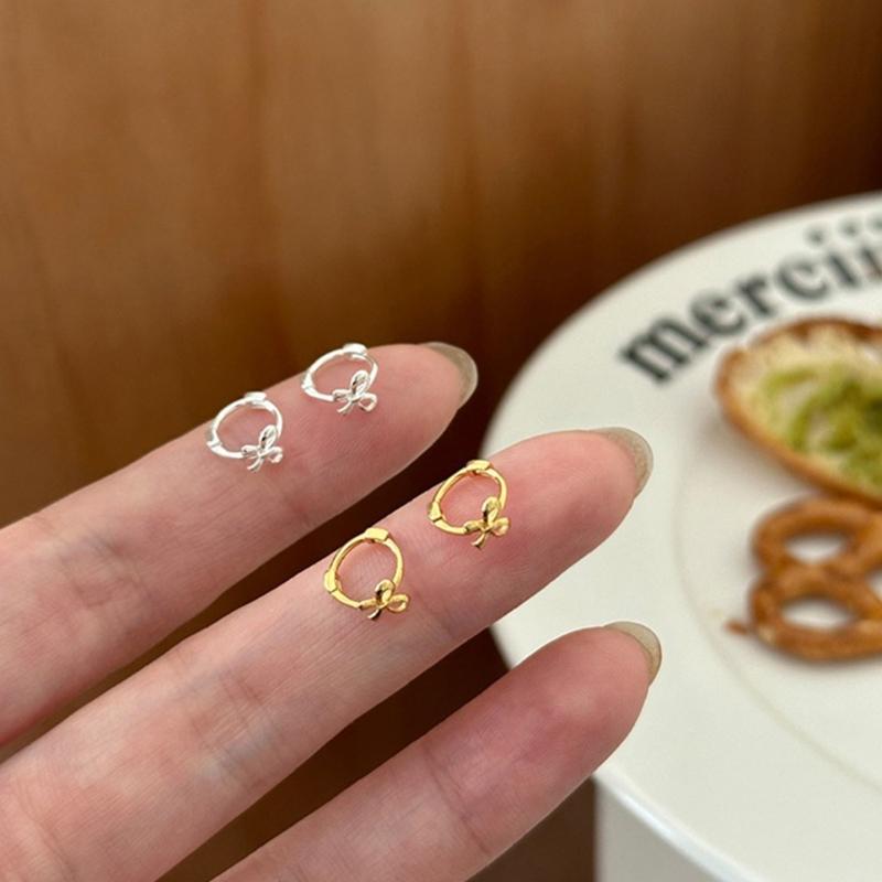Minimalistischer Ohrschmuck Schlichtes Schmetterlingsknoten-Accessoire Schleife Ohrclips Y2K-Stil Schleifenknoten Stecker Accessoires