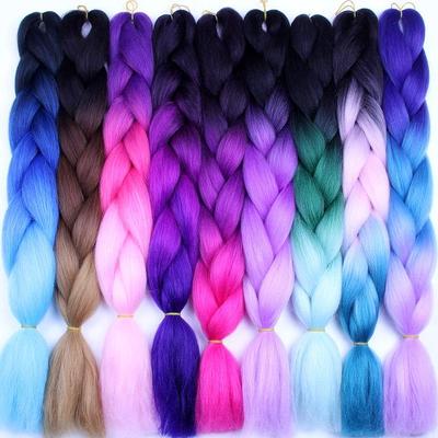 Capelli intrecciati sintetici Ombre disponibili Estensioni dei capelli all'uncinetto Acconciature trecce jumbo