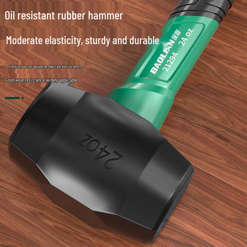 Baolian Shockproof Rubber Hammer - Anti-bend, Industrial Grade, Solid, Multifunctional Installation Tool for Flooring and Tiles.