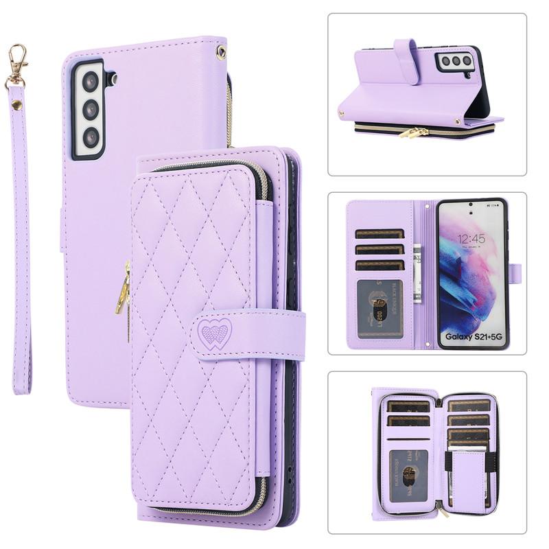 Custodia per telefono a portafoglio in pelle con cerniera con cordino per iPhone 15 Ultra 14 Plus 13 per Samsung Galaxy A54 A14 A53 A13 Nota 20 S23 S22 S21 Cover con corda da polso