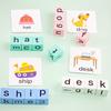 Kids Word Card Games Colorful Educational Preschool Puzzle Playing Toy Spelling Games Card for Home House Kindergarten Classroom
