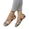 Women's Wide Width Printed Slip-On Flats - Square Toe Pattern Loafers with Low Block Heel for Spring, Fashion Casual Shoes