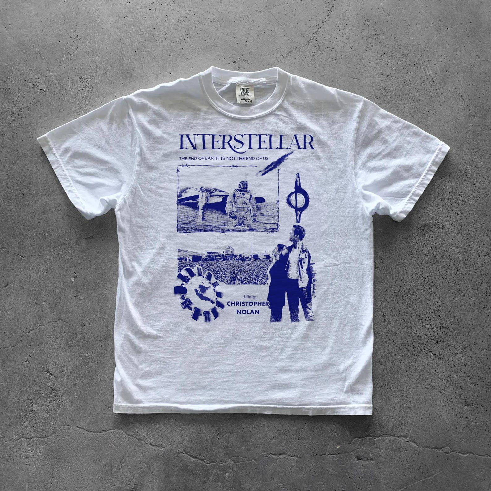 Retro Space Movie Graphic Tee, Sci Fi Film Interstellar T Shirt 4XL