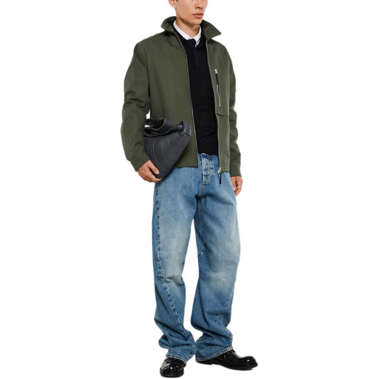 Stone Island Solid Color Badge Chest Pocket Zip Collar Long Sleeve Jacket Men Jacket Green 811511103-V0059