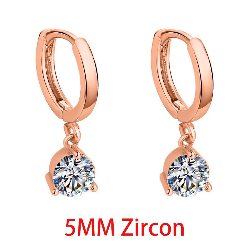 

PONYKISS Tibetan Silver 4MM/5MM Zircon Pendant Round Hoop Earrings for Women Classic Fashion Minimalist Accessories