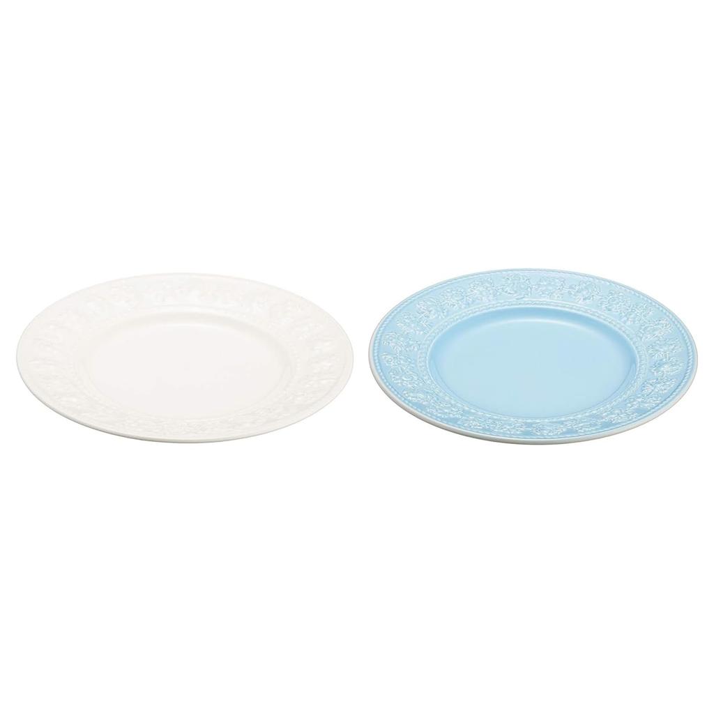 [Wedgwood Official Gift Wrapping] Festivity Pair Plates, 21cm, Ivory & Blue, Tableware, Christmas Gift, Wedding Gift, Housewarming Gift, aW1054018, Ge