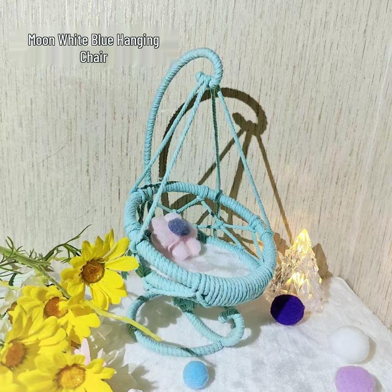 Hand-Woven Cotton Doll Hanging Chair Basket Swing Hammock – Free Home Shipping