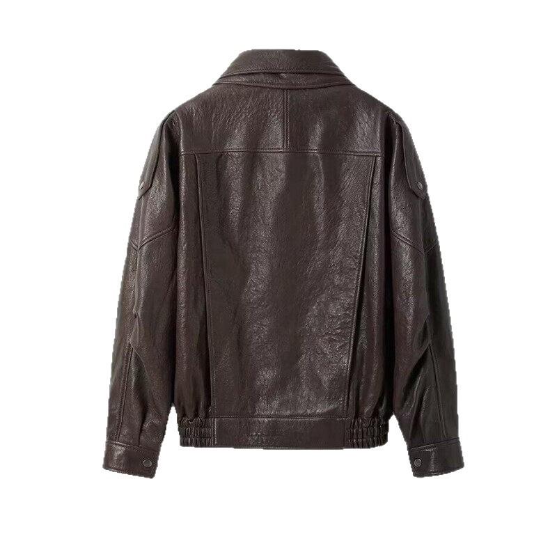 Herren Herbst Kantige PU-Lederjacke: Lässiges Bikerjacken-Design