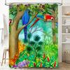 Vibrant Rainforest Shower Curtain with Parrots Home Decor Bathroom Accessories TaurusDuan