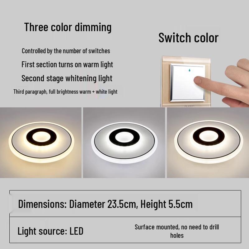 LED Ceiling Light for Hallway, Entrance, or Balcony - Round Surface Mounted Design