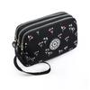 Waschbare Denim Damen Mehrfachfach-Clutch: Münz-, Make-up- und Handyaufbewahrung.