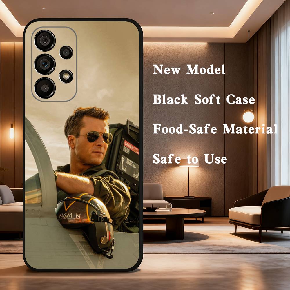 Movie T-Top G-Gun M-Maverick Phone For Samsung Galaxy A53,31,52,72,41,22,73,32,71,Note,J7,8,9,5G Soft Black Silicone Case