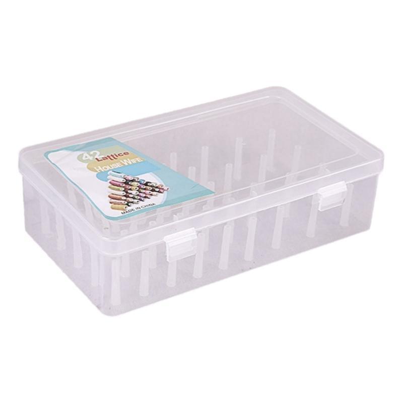 Clear Thread Spool Box 42 Spools Thread Spool Organizers Thread Bobbin Storage Case for Small Large Sewing Thread Spool