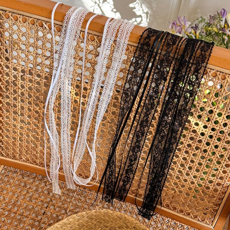 Delicate White Lace Ribbon For Hair Accessories And Crafting Polyester Ornamental Trim