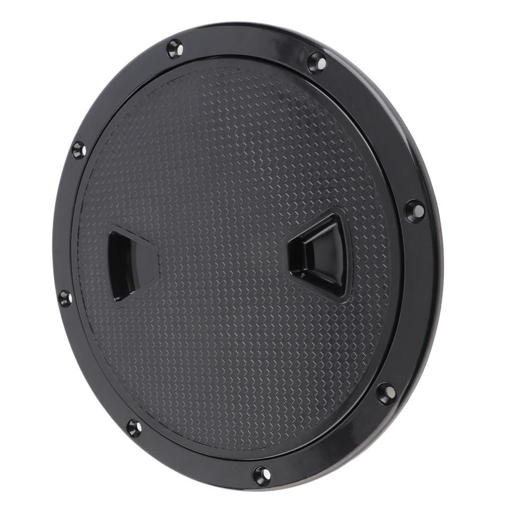 8in Round Deck Plate UV Resistant Black Inspection Hatch Cover for Marine Boat RV