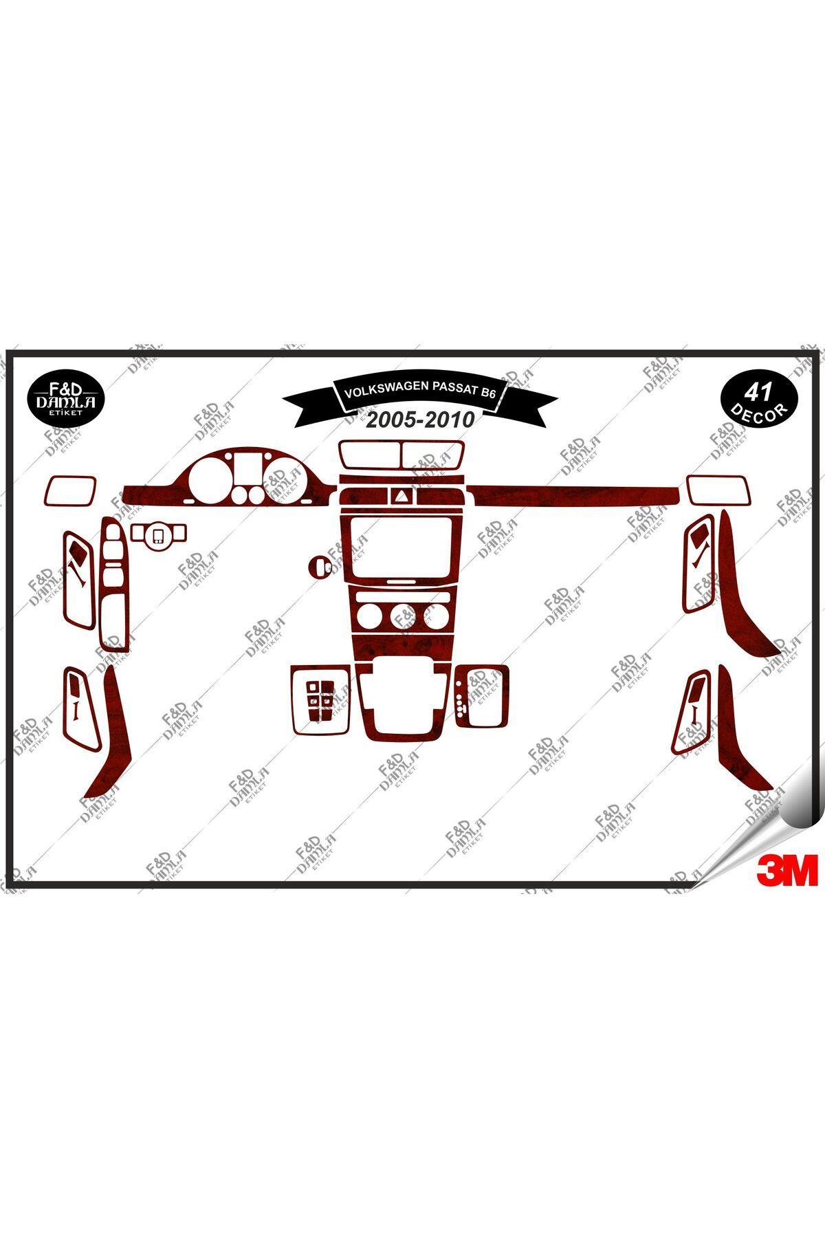 

Volkswagen Passat B6 2005-2010 Torpido Konsol Trim Göğüs Maun Kaplama Set 41 Parça Maun
