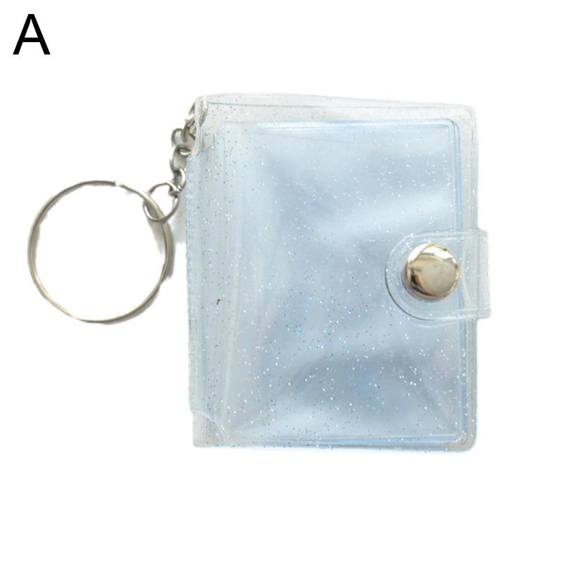2 Inch Mini Photo Album Page Sequins Transparent Sequins Photo Card Holder Binders Albums Portable Key Chain