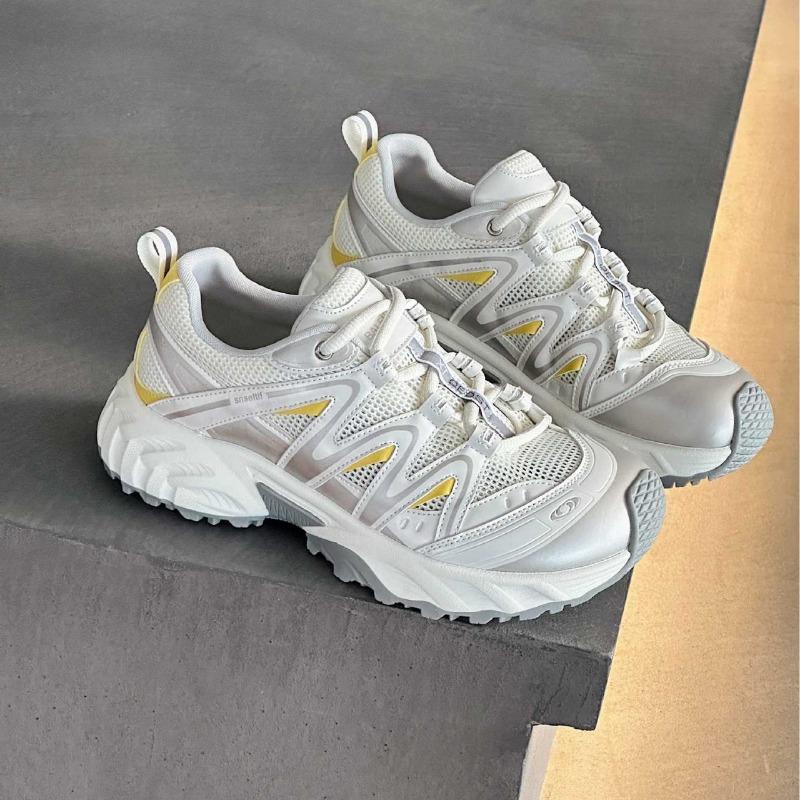 Leather mesh dad shoes women's thin new summer breathable hiking shoes versatile platform casual sports shoes