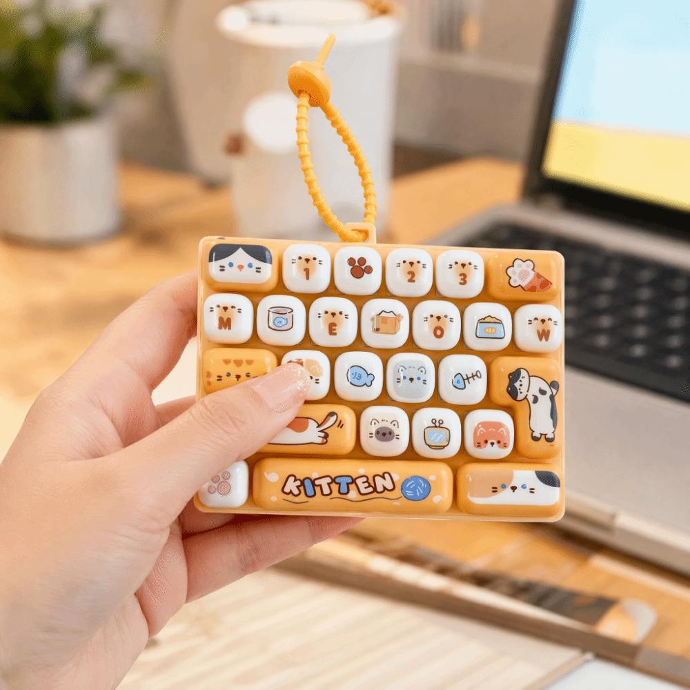 Cute Design Decompression Button Toy 26 Key Keyboard Keychain Accessories Gift