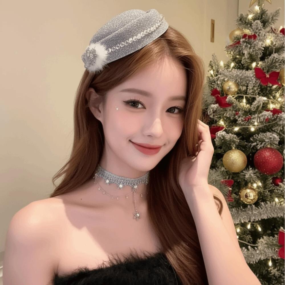 Beret Fedoras Hat Hair Clip Formal Hat Fascinator Hat Vintage Red Top Hat Hairpin  Party Headwear