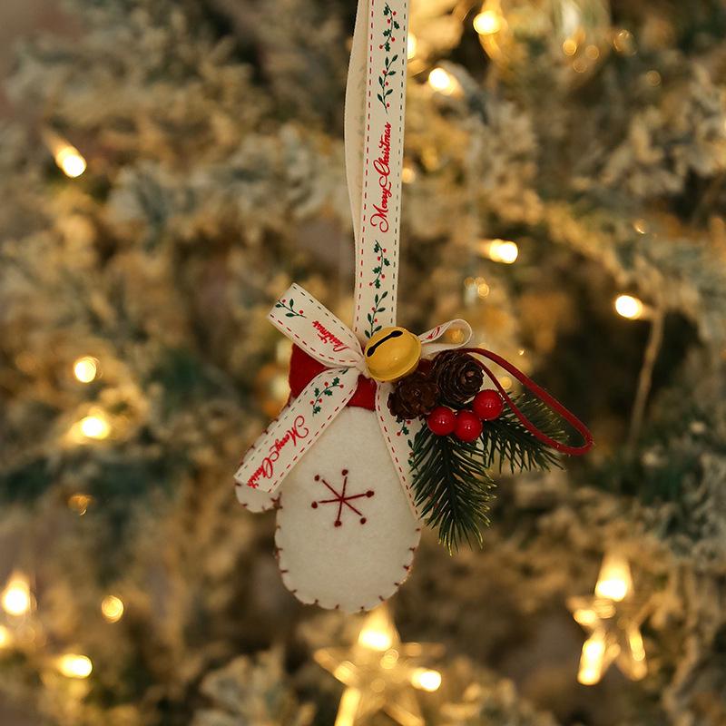 Ornements Peluches Arbre de Noël faits à la main et Décorations Clochettes Nouvel An pour Suspendre dans la Voiture