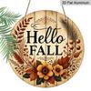 2D Flat Aluminum Decorative Plaques and Ornaments, Featuring A Retro Autumn Floral, Maple Leaf, and Wheat Ear Pattern for Wall Decoration. Suitable
