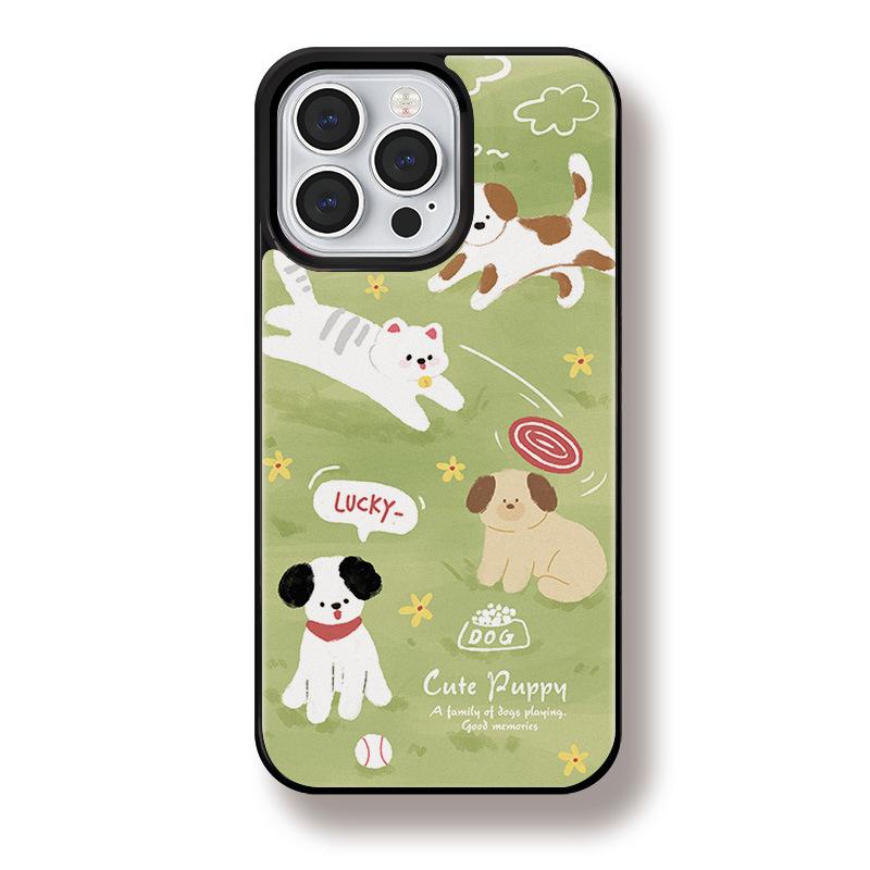 

Чехол для iPhone 16, 15, 14, матовый черный край, совместимый и подходит для 13/12 promax Animal Park 12PROMAX